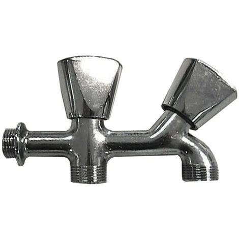 Rubinetto lavatrice doppio filettato v/metal cromato 1/2 (confezione)