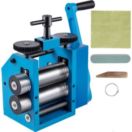 VEVOR Macchina Combinata Manuale per Laminatoio,  Rotolo di Foglio Liscio 75 mm Macchina Combinata Manuale in Materiale Acciaio per Gioiellerie per Laminatoio