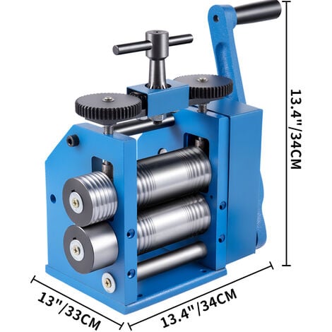 VEVOR Macchina Combinata Manuale per Laminatoio,  Rotolo di Foglio Liscio 75 mm Macchina Combinata Manuale in Materiale Acciaio per Gioiellerie per Laminatoio