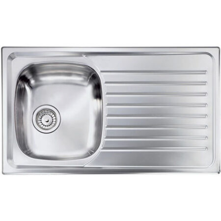 Lavello SIROS 86X50 1 vasca sinistra+ gocciolatoio ACCIAIO INOX finitura Satinato