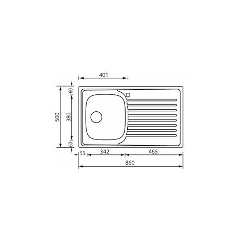 Lavello SIROS 86X50 1 vasca sinistra+ gocciolatoio ACCIAIO INOX finitura Satinato