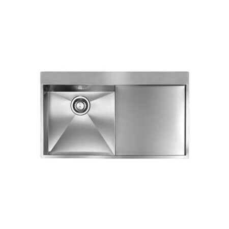 Lavello FILOQUADRA MIX 86X50  1 vasca sinistra+ gocciolatoio ACCIAIO INOX