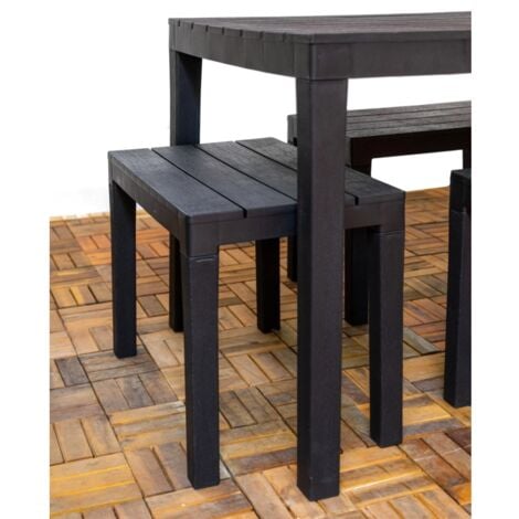 set da giardino "samoa" in polipropilene antracite 4 sedute e tavolo