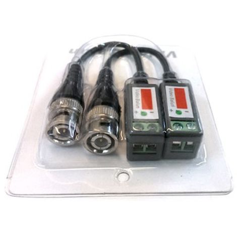 KIT COPPIA ADATTATORI BALUN PER VIDEOSORVEGLIANZA E TELECAMERE HD SU CAVO DI RETE UTP