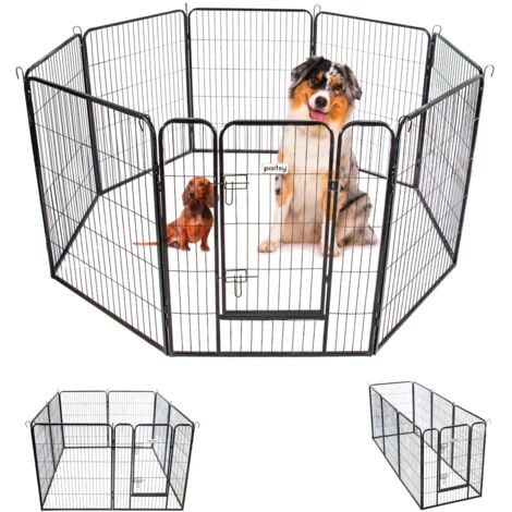 Recinto per cani, cuccioli e conigli GARDEO80x100x8, 8 pannelli 80X100cm, 2,56M2, modulabile, per interni ed esterni, pieghevole, garanzia 5 anni, Paitsy
