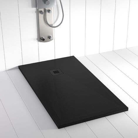 Piatto doccia in Resina PLES Nero ANTISCIVOLO (grille coloure) - 70x80 cm - Griglia + Valvola GRATIS