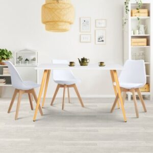 Tavolo da pranzo scandinavo per 6 persone bianco 120 cm SARA