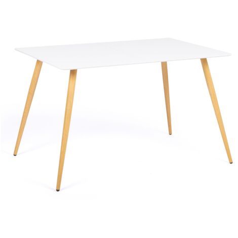 Tavolo da pranzo scandinavo per 6 persone bianco 120 cm SARA