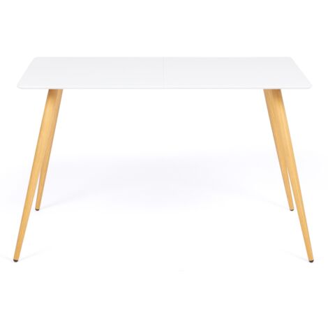 Tavolo da pranzo scandinavo per 6 persone bianco 120 cm SARA