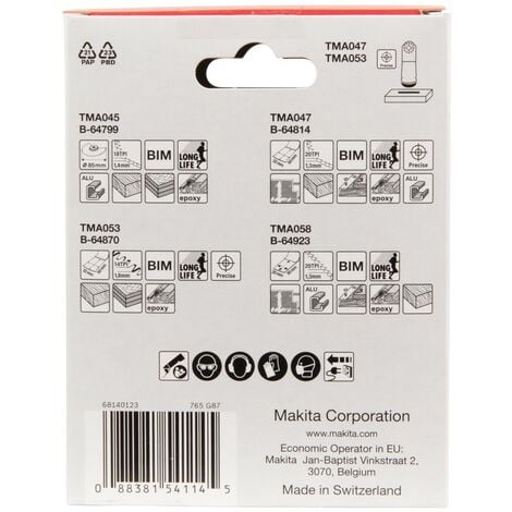 Set di 4 accessori per legno e metallo STARLOCK - Makita B-67480