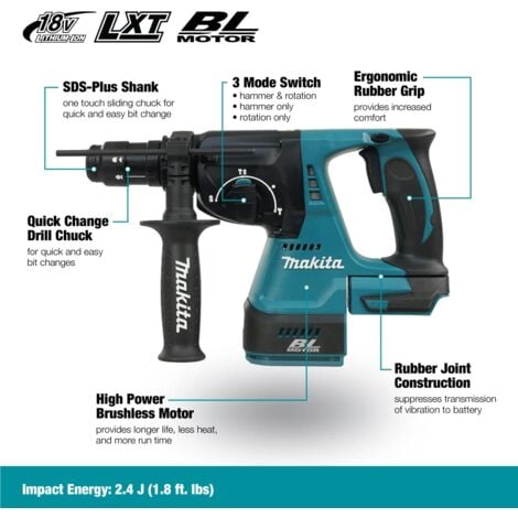 Trapano a scalpello Makita DHR243Z Ø24 mm 18V 2.0J SDS-Plus (prodotto singolo)