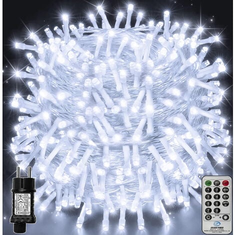 Stringa natalizia a LED 100M 1000 LED IP44 Impermeabile con telecomando 8 modalità Decorazione per feste per matrimoni natalizi Bianco freddo