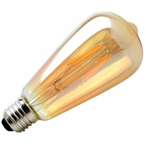 Lampadina Led Luce Calda 8w Filamento In Vetro Ambrato Vintage E27 8 W T64-oc