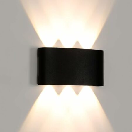 GOECO Applique da Parete LED per Esterno, Lampada Moderna Up-Down, Illuminazione Murale Impermeabile IP65 per Muro Esterno, Garage, Giardino, Bagno, 3000K Bianco Caldo, Lunghezza 17cm