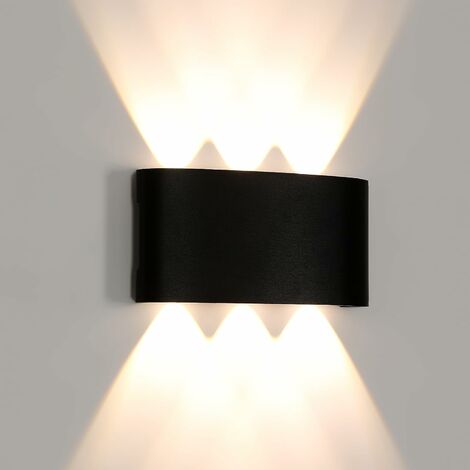 GOECO Applique da Parete LED per Esterno, Lampada Moderna Up-Down, Illuminazione Murale Impermeabile IP65 per Muro Esterno, Garage, Giardino, Bagno, 3000K Bianco Caldo, Lunghezza 17cm