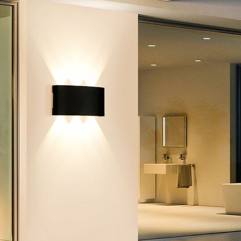 GOECO Applique da Parete LED per Esterno, Lampada Moderna Up-Down, Illuminazione Murale Impermeabile IP65 per Muro Esterno, Garage, Giardino, Bagno, 3000K Bianco Caldo, Lunghezza 17cm