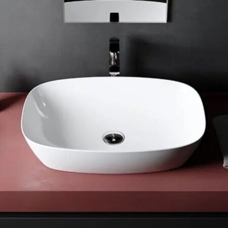 Lavabo da appoggio in ceramica bianca modello ctl 60 60x38 cm BARBOTTINA