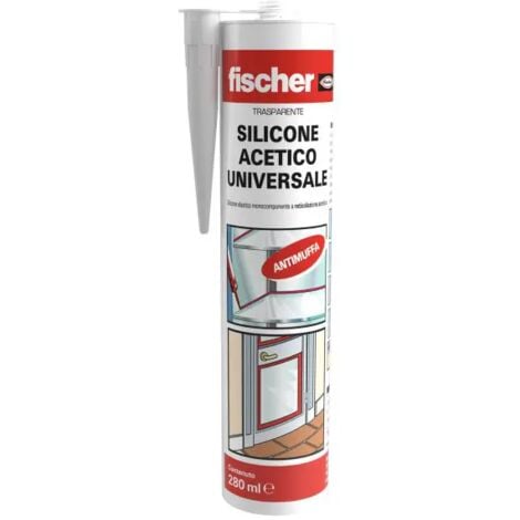 Silicone multiuso trasparente a base acetica trasparente 280ml Fischer