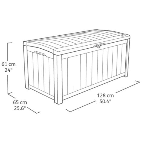 Box Keter da giardino in resina marrone. Baule porta