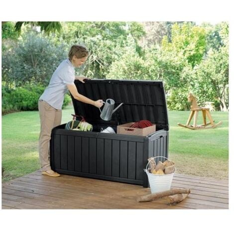 Box Keter da giardino in resina marrone. Baule porta