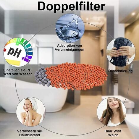 Doccetta, soffione doccia a LED, 7 colori chiari, filtro in pietra minerale, aumento della pressione a risparmio idrico, soffione doccia, soffione doccia