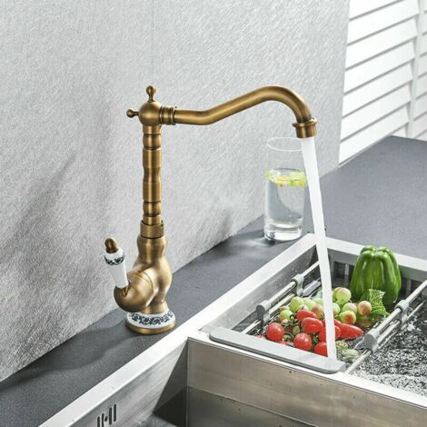 Rubinetto miscelatore da cucina vintage retrò, miscelatore monocomando, rubinetto da bagno da cucina