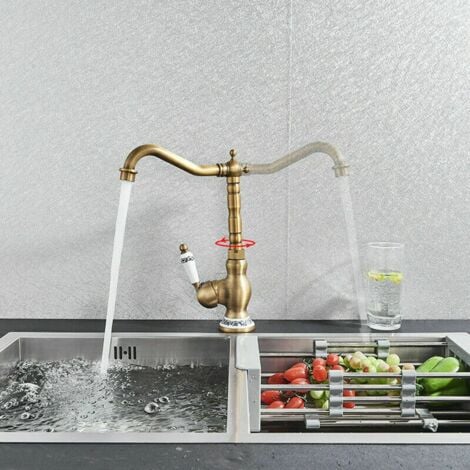 Rubinetto miscelatore da cucina vintage retrò, miscelatore monocomando, rubinetto da bagno da cucina