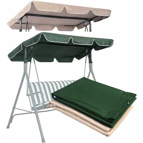 COSTWAY Tettuccio per Dondolo, Tetto di Ricambio per Dondolo da Giardino, Varie Dimensioni e Colori Disponibili (191 x 132 cm, Biege)
