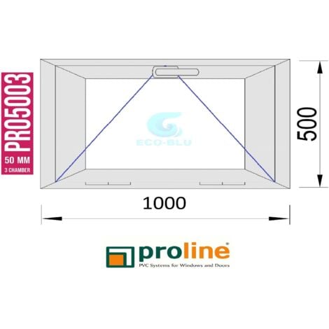 Finestra in PVC L1000 mm x H500 mm  Rovere Dorato, A Vasistas Vetro Trasparente
