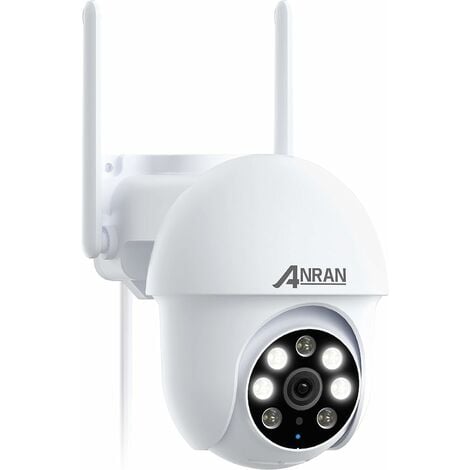 Videocamere di sorveglianza per interni e esterni 5MP HD Telecamera di Sorveglianza Esterno WiFi, 360° PTZ Telecamera Tracciamento Automatico, Visione Notturna Colori con Faretto, ANRAN P3