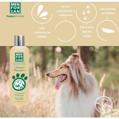MENFORSAN Shampoo per Cani con Avena  Azione Addolcente e Lenitiva  Per Pelli Sensibili e Delicate  Avena 100% Naturale  Fragranza Dolce  1L