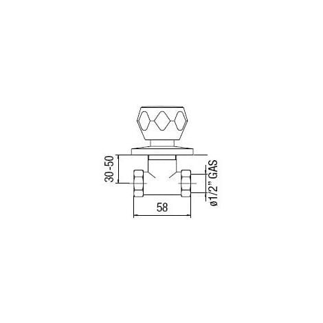 Nobili Rubinetterie NZ06008/3ZCR Rubinetto d'Arresto ad Incasso, Cromo