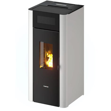 stufa a pellet ermetica freepoint "amaranto" antracite 8,5 kw
