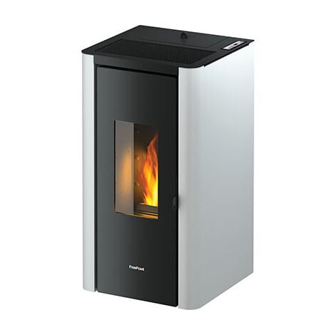 stufa a pellet ermetica freepoint "amaranto" antracite 8,5 kw