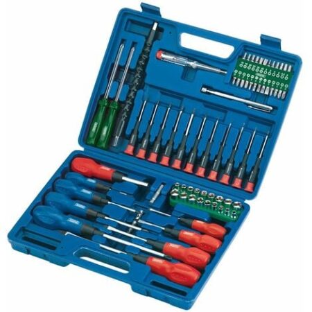 Draper 40850 - Set cacciaviti, bussole e inserti, 70 pezzi