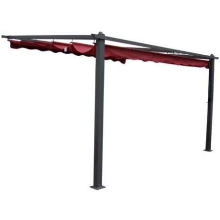 pergola addossata da esterno eurogarden "daiana" in alluminio burgundy 4x3 m