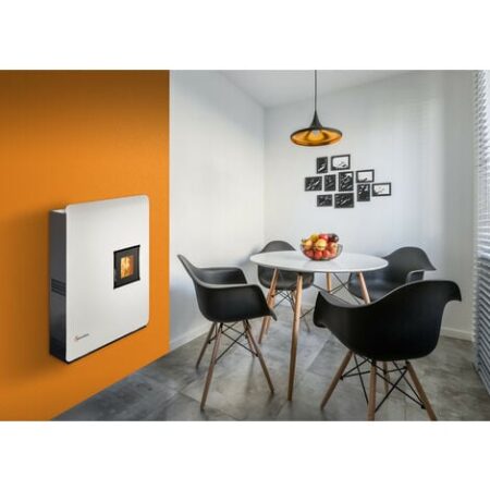 Stufa a pellet ERMETICA BIOWAWE 8.0kW plus 5 stelle WHITE