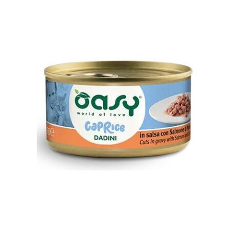 Oasy Caprice Dadini per Gatti da 85 gr  Salmone e Pollo