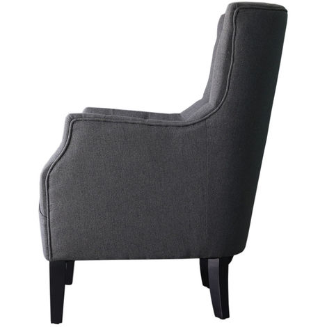 Poltrona scandinava "Duchesse" in tessuto - grigio