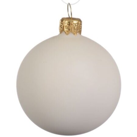 Box Da 4 Palline Di Natale Bianco Latte Opaco Ø10 Cm