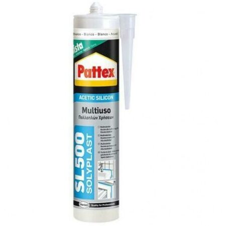 Sigillante trasparente multiuso in silicone acetico Solyplast da 300 ml,- Pattex.