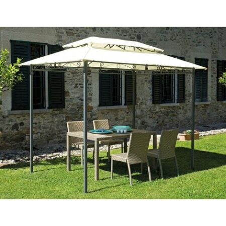 Gazebo da Giardino in Ferro 3x2m Vorghini Ecrù