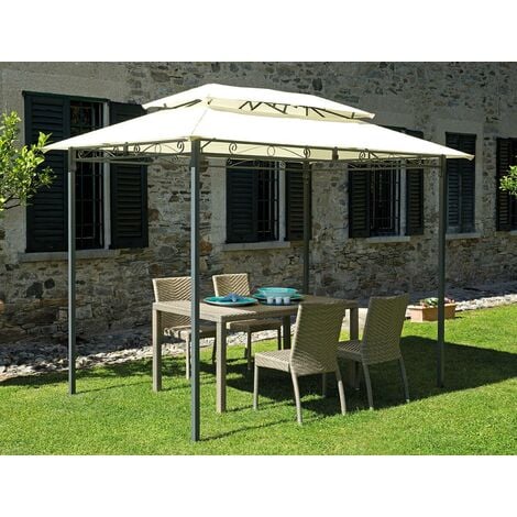 Gazebo da Giardino in Ferro 3x2m Vorghini Ecrù