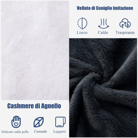 GOPLUS Coperta Elettrica Riscaldata con Spegnimento Automatico, Coperta Termica a Piumone con 9 Livelli di Temperatura 25-46掳C, Timer di 9 Ore, Coperta Lavabile, 160 x 131 cm (GRIGIO)