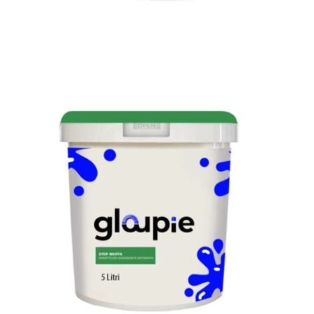 GLOUPIE STOP MUFFA Pittura All'Acqua Antimuffa Traspirante Per Pareti Per Tutti Gli Ambienti Interni 5 Lt Bianco Made in Italy