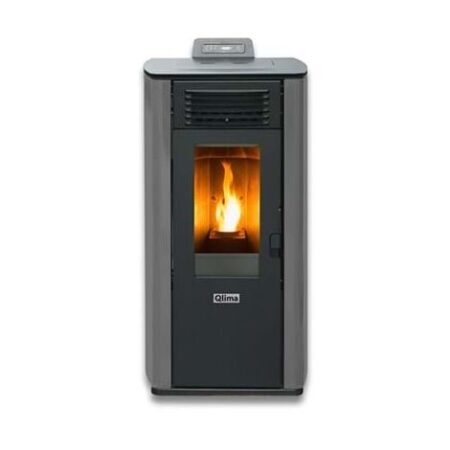 Qlima Stufa A Pellet Ventilata Fiorina 90 S-LINE Grigia 9,7 Kw