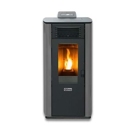 Qlima Stufa A Pellet Ventilata Fiorina 90 S-LINE Grigia 9,7 Kw