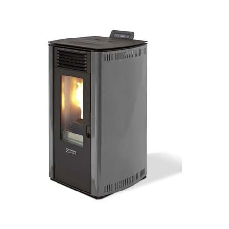 Qlima Stufa A Pellet Ventilata Fiorina 90 S-LINE Grigia 9,7 Kw