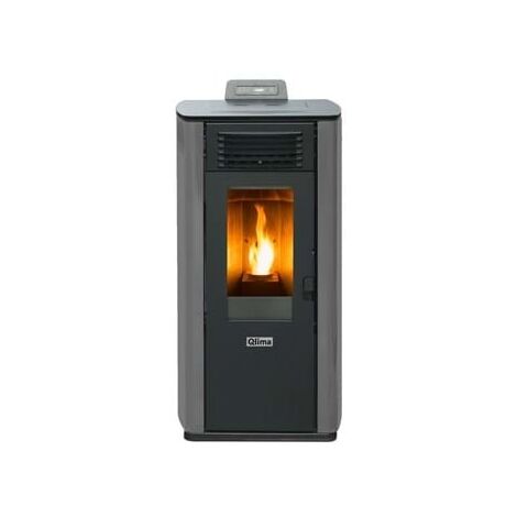 Qlima Stufa A Pellet Ventilata Fiorina 90 S-LINE Grigia 9,7 Kw