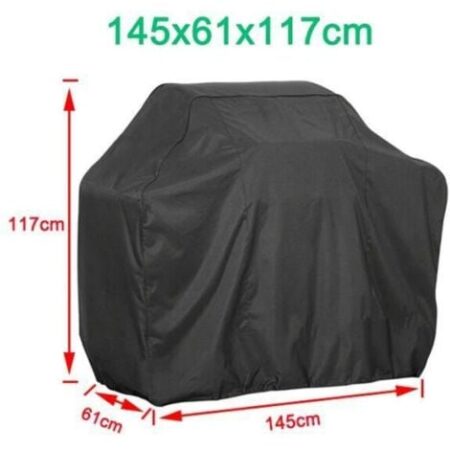 Copertura per barbecue 145x61x117cm Copri Barbecue Da Esterno 210D Oxford nero impermeabile, copertura del braciere resistente ai raggi UV, resistente agli strappi